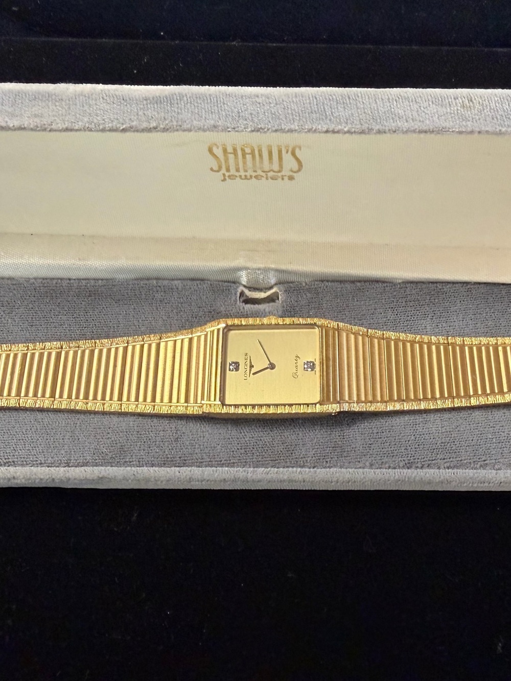 Longines Gold Tone Ribbed Bracelet Dress Watch